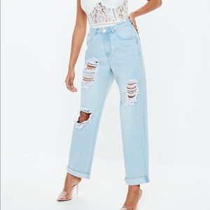 Missguided petite boyfriend ripped jeans